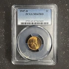 1947 D Lincoln Wheat Cent Unc MS65 RED PCGS
