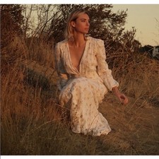 Reformation Chantal Dress Floral Linen Geraldine White Maxi Size XL NWT