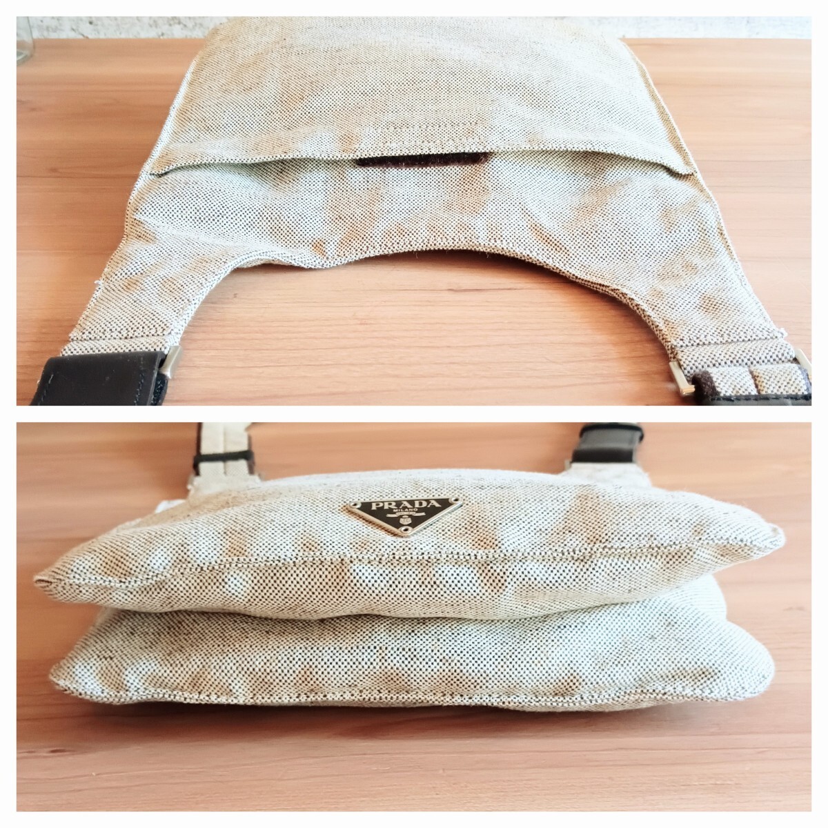 Prada 99s Canapa Shoulder Bag Canvas Vintage Authentic thumbnail 6