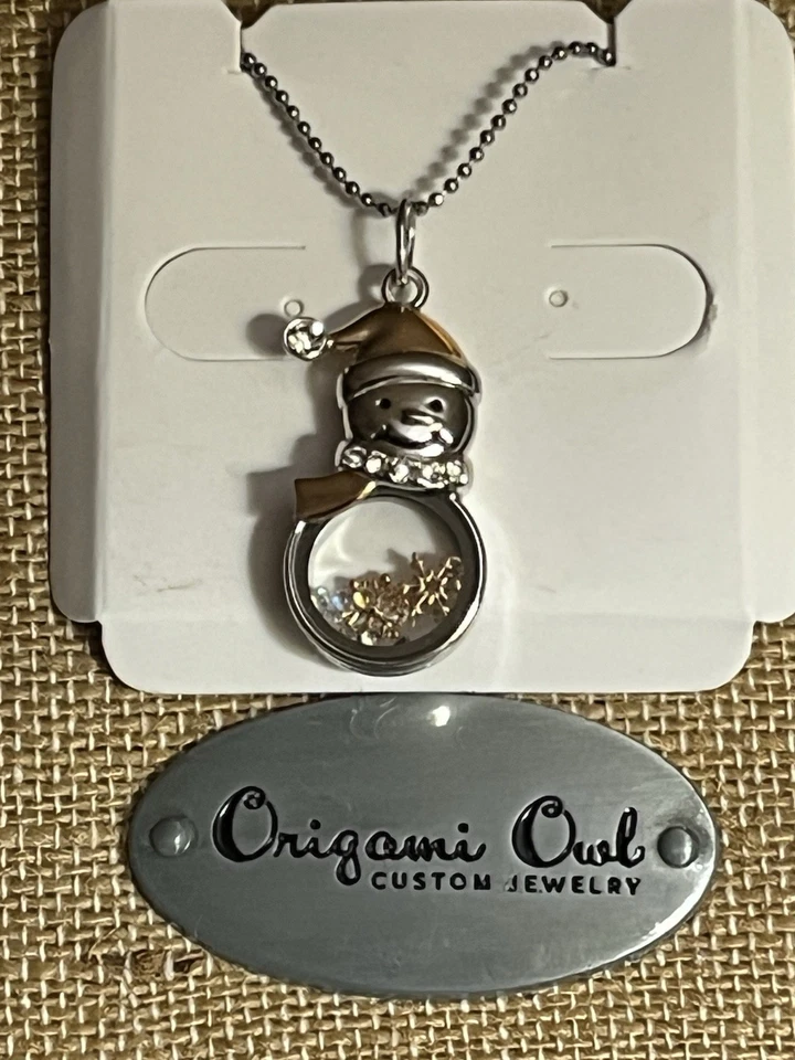 NUEVO NLA Origami Búho Plata y Oro Rosa Muñeco de Nieve CÁPSULA Medallón Colgante Collar Foto 2 de 4