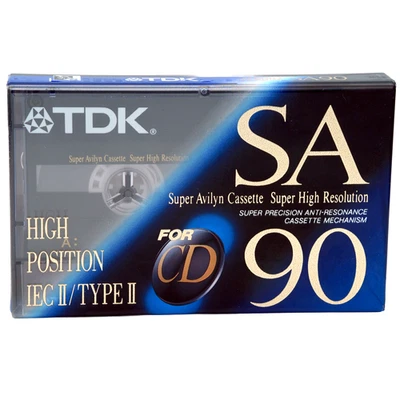 TDK SA 90 CROMO TIPO II CINTA DE CASETE DE AUDIO EN BLANCO (1992) NUEVO Y PRECINTADO