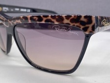 Roberto Cavalli Sonnenbrille Damen Braun Leopard Große Gläser Rechteckig NP 255€