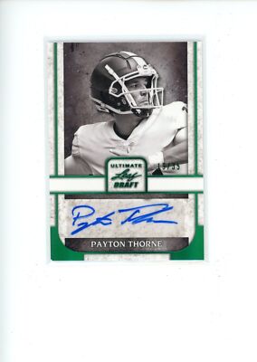 2022 Leaf Ultimate Draft Payton Thorne Green Portrait Autograph Auto 19/35 READ