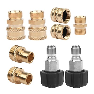 #ad 9 PCS Pressure Washer Adapter Set Quick Disconnect Kit M22 Swivel to 3 8 inches $22.98