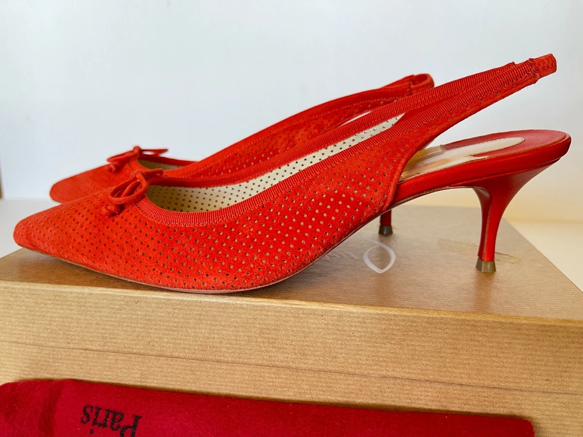 Christian Louboutin Hall 55mm Perforated Red Sole Slingback Pumps