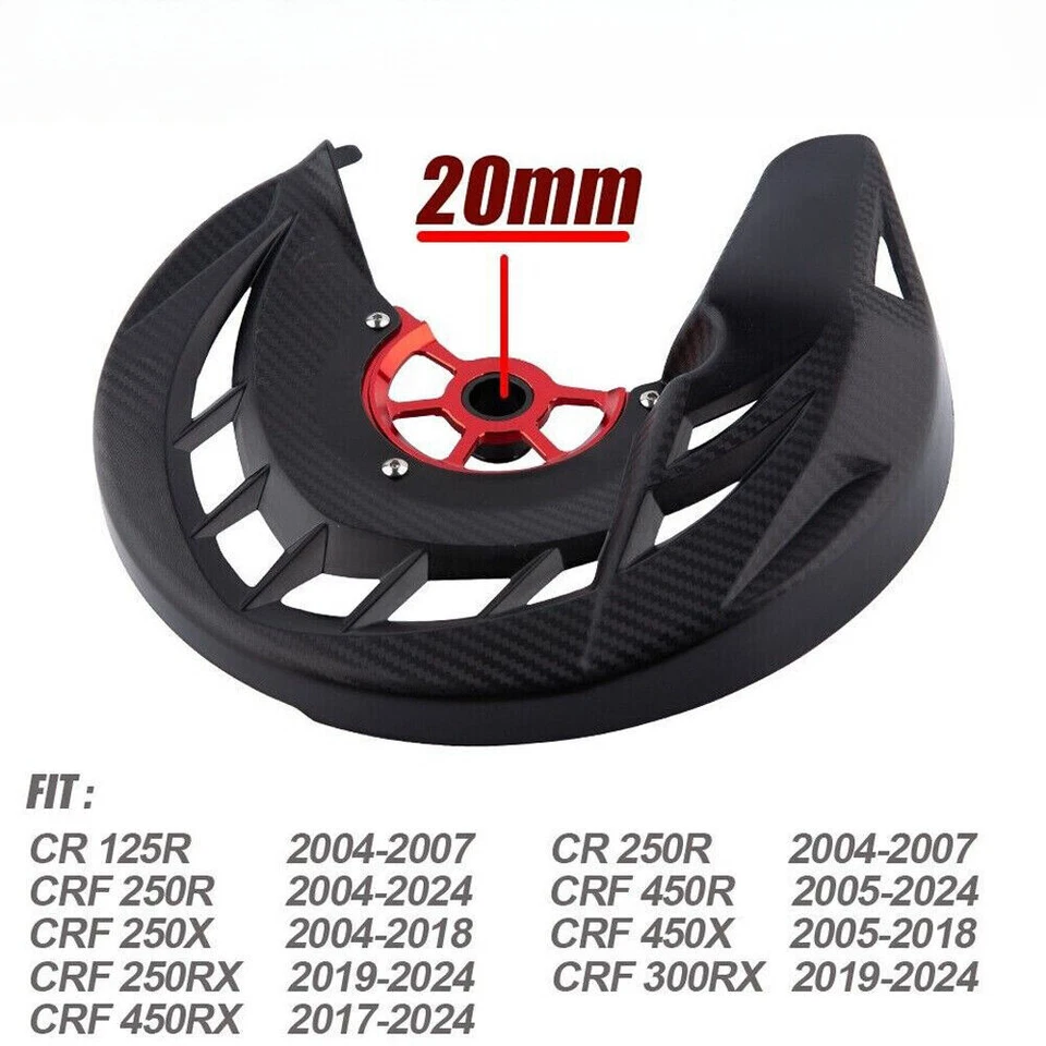 For Honda CR125R CR250R CRF 250R 450R Front Brake Disc Guard Protector 20mm Red Foto 4 de 4