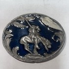 End Of Trail Men’s Belt Buckle By Siskiyou Blue Color Made In USA 1995 — photo 1