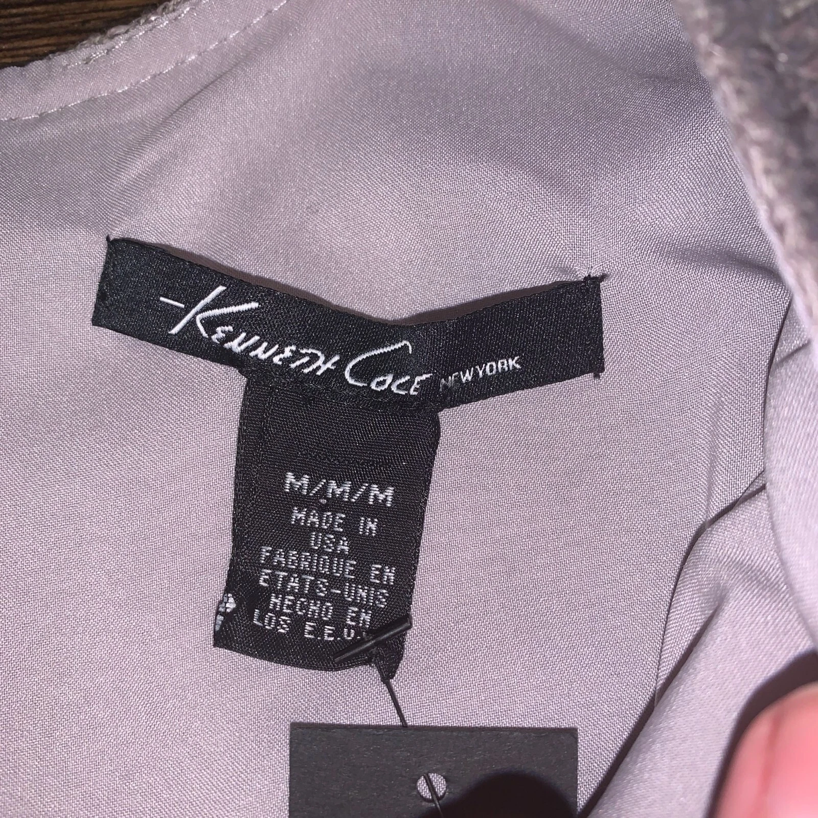 VETEMENTS Abito donna Kenneth Cole New York M scollo a V rafia linea A skater nuovo con etichette KC7895