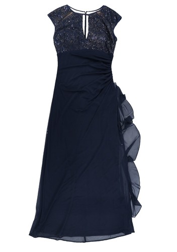 Betsy & Adam Women's Blue Lace Crew-Neck Cutout-Top Gown Dress Size 10 | eBay Betsy & Adam Women's Blue Lace Crew-Neck Cutout-Top Gown Dress Size 10 | eBay