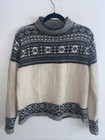 Rosanna Fair Isle Mock Neck Lambswool Angora Rabbit Hair Sweater Women’s Sz L