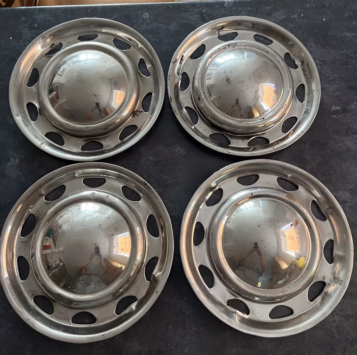 Classic Mini Mk1 Chrome Wheel Trims x4 Hub Caps Austin Morris eBay