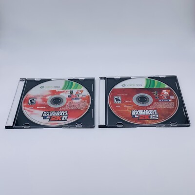 Lot of 2 Major League Baseball MLB 2K11 and 2K12 Xbox 360 - Disc Only Tested
