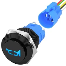 DaierTek Horn Button 12V Marine Horn Button 16MM Momentary Push Button Switch
