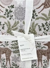 Pottery Barn Winter Solstice 4/Piece Queen Percale Sheet Set NWT