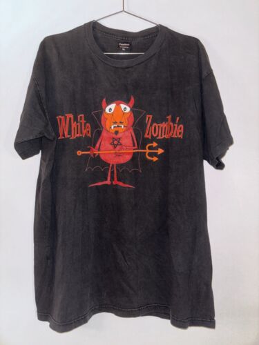 Vintage White Zombie Shirt Went To Hell Size XL Po