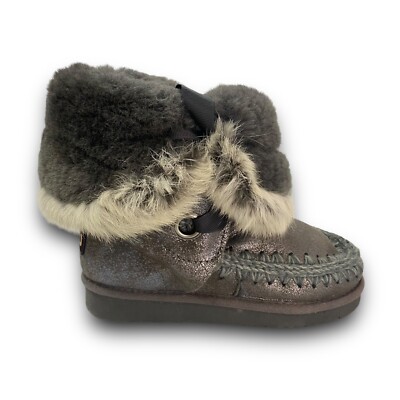 MOU Stivali Sneakers Comodi Stivaletti Caldo Scarpe Donna Grigio