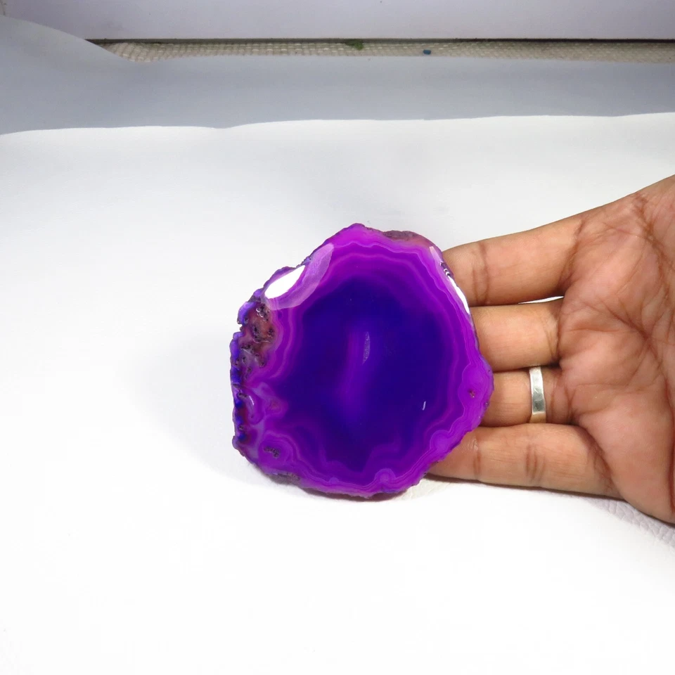 Slice Purple Dyed Geode Agate Cabs Natural Slice Gems Loose Jewel 318 Cts BS-792 - Image 2 of 4