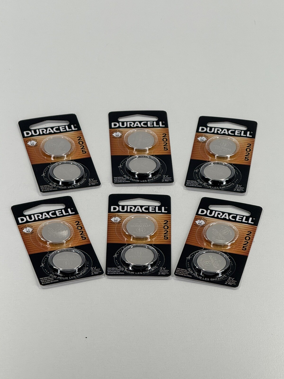 Pack of 6 - DURACELL 2025 Lithium Metal Batteries | 2 Batteries per Card