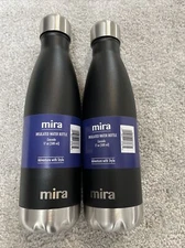 Mira 17oz Insulated Vacuum Double Wall Stainless Steel  Water Bottle 2pk