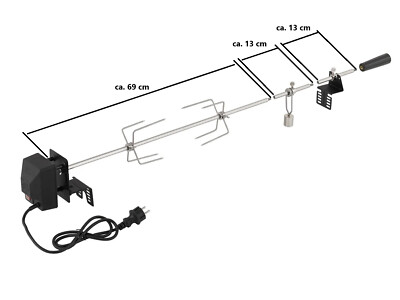 Tepro 8591 Universal-Grillspieß Set Netzbetrieb Spießlänge geschraut ca. 95 cm