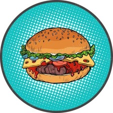 Topper torta commestibile fast food muffin immagine festa decorazione regalo nuovo compleanno