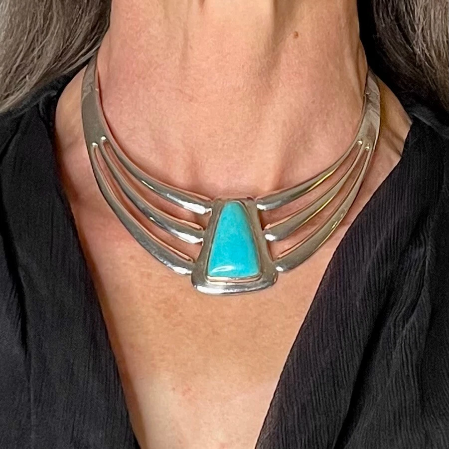 Turquoise collar best sale necklace