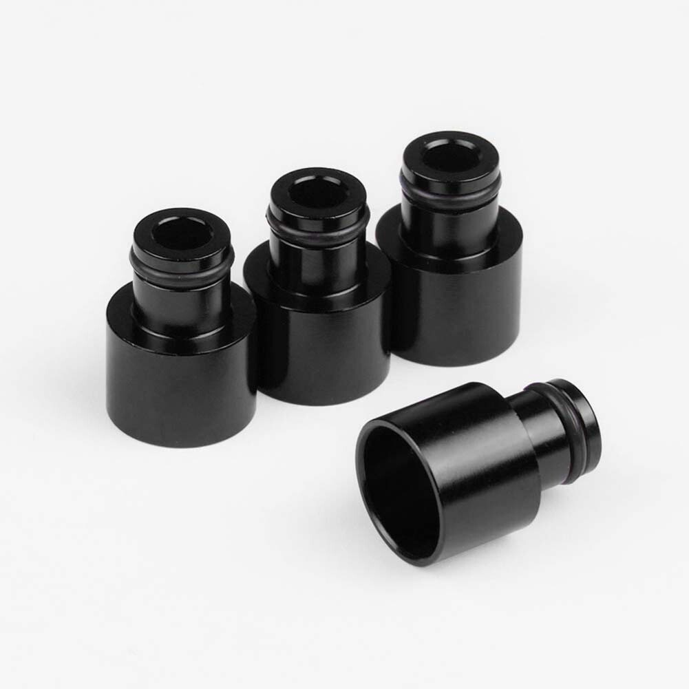 4pcs Racing Fuel Injector Top Hats Adapters RDX Injectors Black Fuel