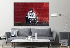 I Want Change Street Graffiti Wall Design Canvas Décor Art Print Room Paints