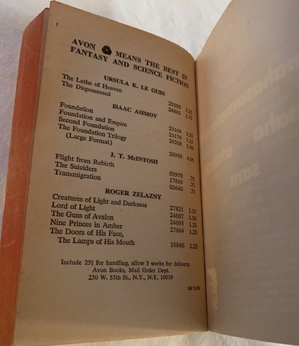 Lord Of Light by Roger Zelazny Avon Books 1969 Paperback 10th Print Hugo Winner - Picture 7 of 12