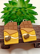 Chocolate Earrings, Funny Food Earrings, Gift Idea, Valentine Earring, Chocolate
