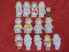 Job lot of 13 fully coloured cut out Magnolia Tilda girl in garden BN (O) 