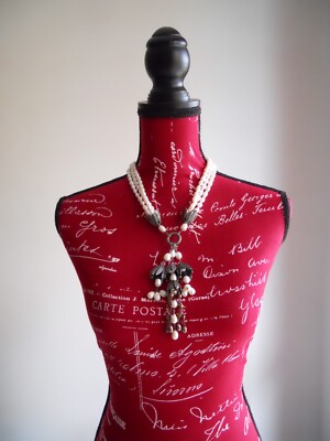COLLANA GIROCOLLO PERLE DI FIUME  MAX MARA WEEKEND ECRU' MADE IN ITALY NUOVA