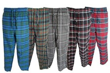 Mens Flannel Pyjama Check Cotton Brushed Nightwear Bottom Sizes M-5XL
