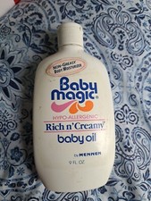 Vintage 1980s Full Unopened Bottle Baby Magic Rich Creamy Oil Body Lotion Mennen
