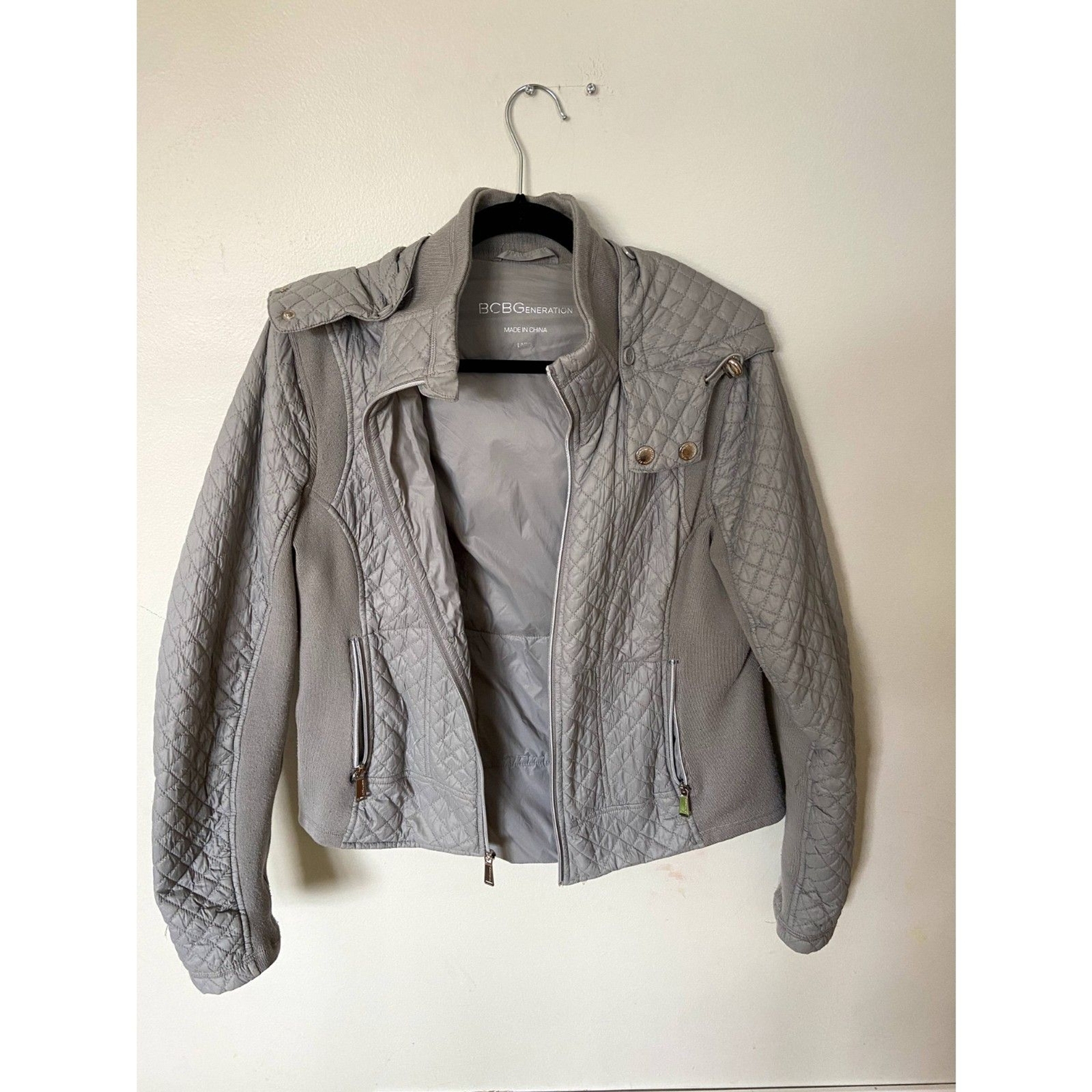 BCBGeneration Grey Bomber/Lightweight Puffer Jack… - image 1