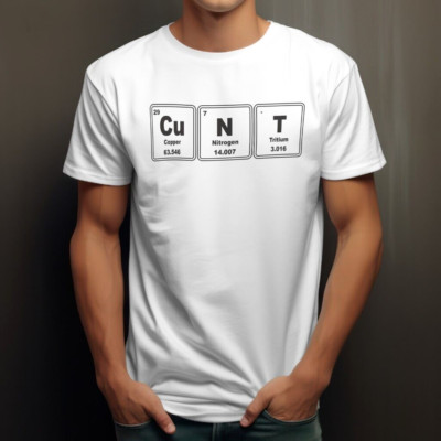 Lustiges Cu N T Element T-Shirt Periodensystem Wissenschaft unhöflicher Witz Geschenk Tee Unisex Top