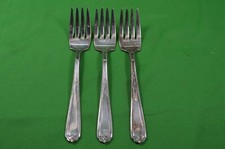 3 PC National Silver Co Silver Plate Small Forks,Pattern No. 1, E.P.N.C. NSC,D
