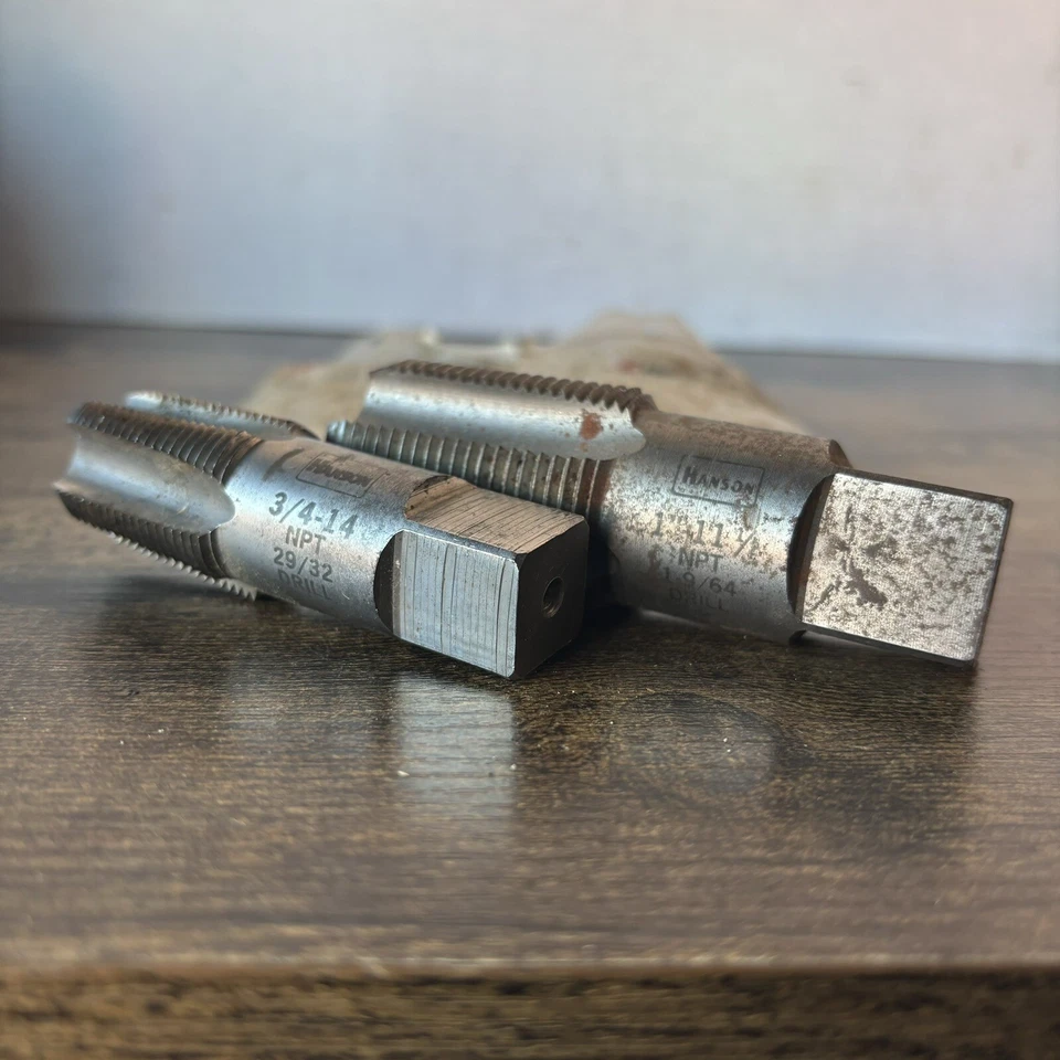 2 Vintage Irwin Hanson NPT Taper Pipe Taps - 3/4-14 NPT 29/32, 1-11 1/2 - 1-9/64 - Image 2 of 4
