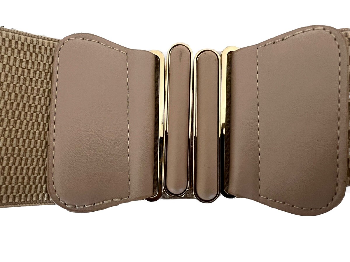 women's stretch belt for dresses Black Twist Buckle The interlocking buckle design of the belt makes these ladies waist belts are easy to put on and take off Black Retro Elastic Belt Stretch