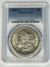 1886-O Morgan Silver Dollar $1 PCGS AU53 ~ Nice Luster ~  Free US Shipping