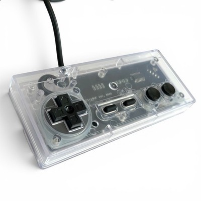 Custom Super Mario Bros NES Controller Clear NEW Gold Contact PCB USA-Made Shell
