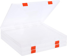 Scrapbook Paper Storage Box with Lid 3 Pcs 12Inx12In , Craft Organizer Portabl