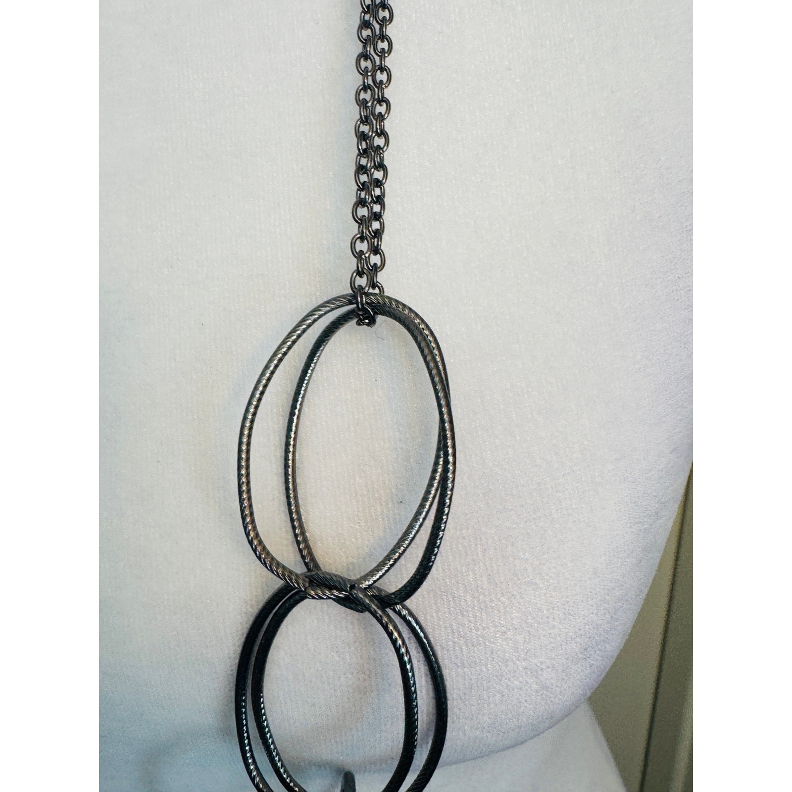 Long Large Oval Interlinking Double Chain Necklac… - image 3