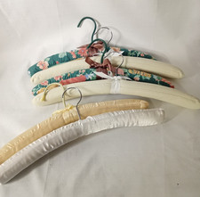 Vtg. Set of 6 Padded Clothes Hangers Lingerie Luxury Bow