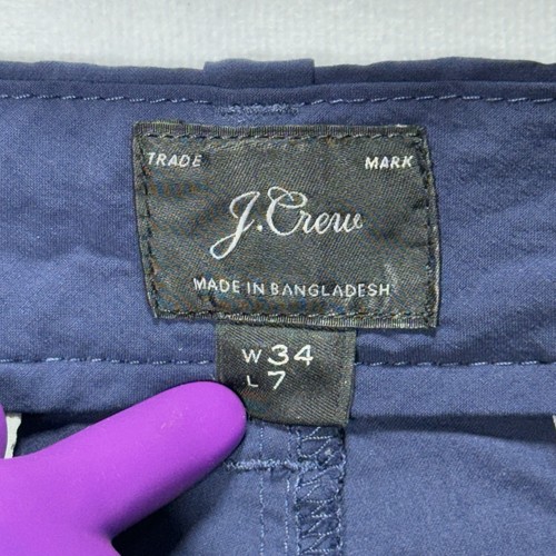 J.Crew Mens Stretch Tech Short Nylon-Blend Shorts 34" W Navy Blue 7” Inseam - Picture 3 of 5