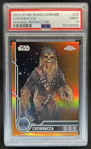 2023 Topps Chrome Star Wars Chewbacca Orange #/25 PSA 9
