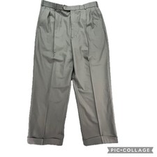 Brooks Brothers 346 Mens Pleated Wool Blend Dress Pants Size 35 Gray Stretch