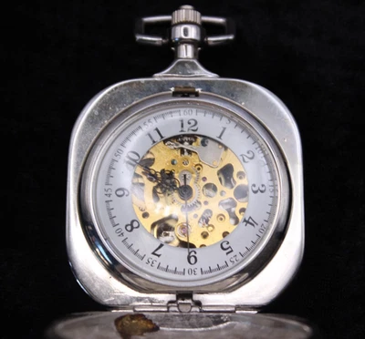Moderne Herrentaschenuhr Taschenuhr Skelettuhr - Bild 1 von 4