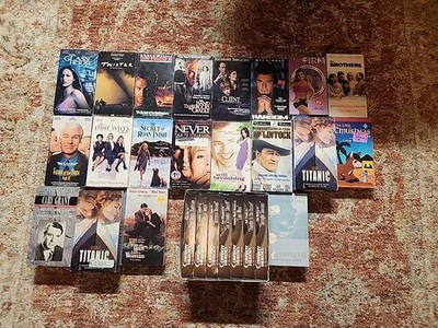(Lot of 26) Mixed Titles VHS Tapes With Box Art Covers (As Seen In Photos)