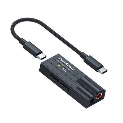 Fosi Audio DS1 USB C DAC Headphone Amp DSD512 ES9038Q2M HiFi Mini Adapter